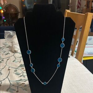 Avon Elegant Blue Silver Necklace NWT